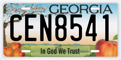 GA license plate CEN8541