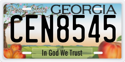 GA license plate CEN8545