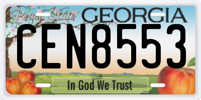GA license plate CEN8553