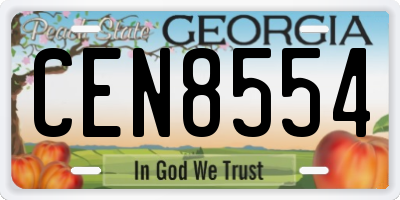 GA license plate CEN8554