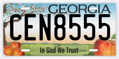 GA license plate CEN8555