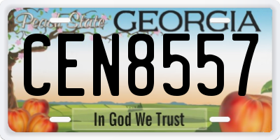 GA license plate CEN8557