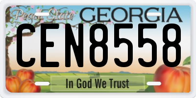 GA license plate CEN8558