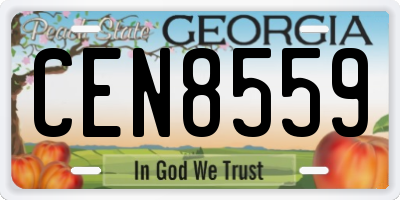 GA license plate CEN8559