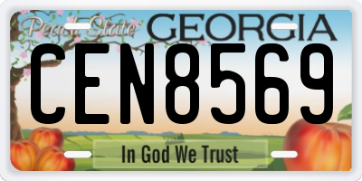 GA license plate CEN8569