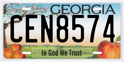 GA license plate CEN8574
