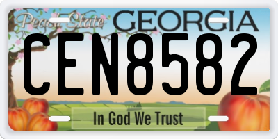 GA license plate CEN8582