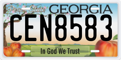 GA license plate CEN8583