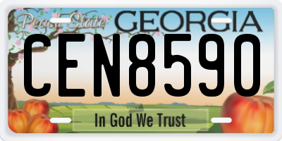 GA license plate CEN8590