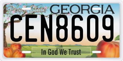 GA license plate CEN8609