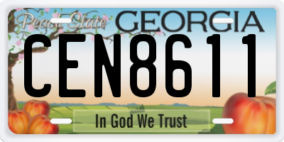 GA license plate CEN8611