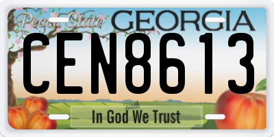 GA license plate CEN8613
