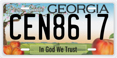GA license plate CEN8617