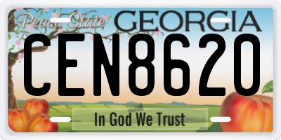 GA license plate CEN8620