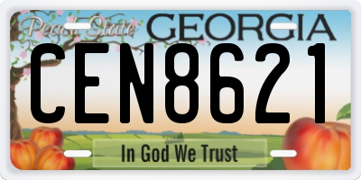 GA license plate CEN8621