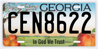 GA license plate CEN8622