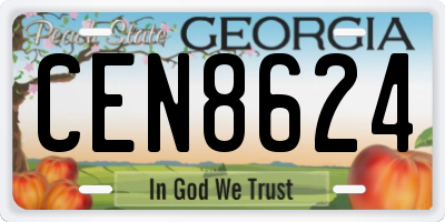 GA license plate CEN8624