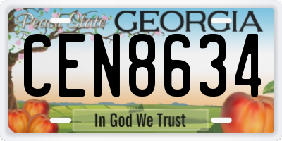 GA license plate CEN8634