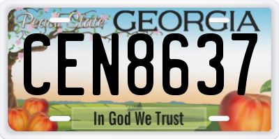 GA license plate CEN8637