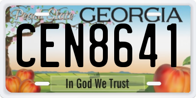 GA license plate CEN8641