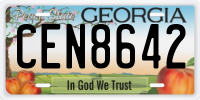 GA license plate CEN8642