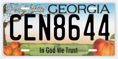 GA license plate CEN8644