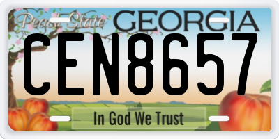 GA license plate CEN8657