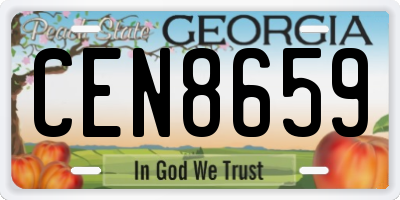 GA license plate CEN8659
