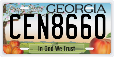 GA license plate CEN8660