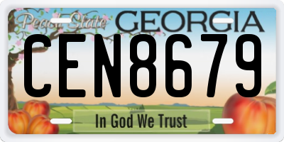 GA license plate CEN8679