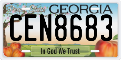 GA license plate CEN8683