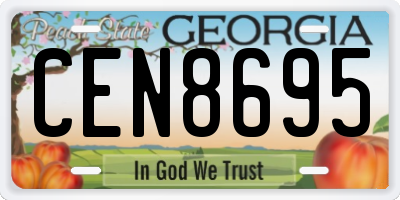 GA license plate CEN8695