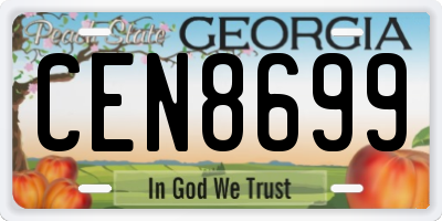 GA license plate CEN8699