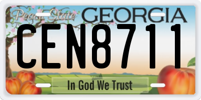 GA license plate CEN8711