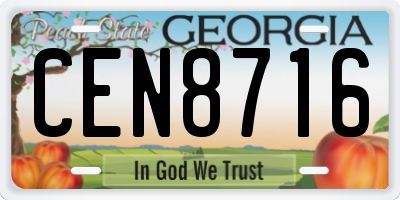 GA license plate CEN8716