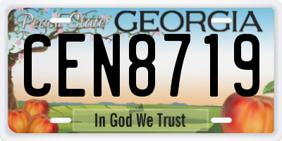 GA license plate CEN8719