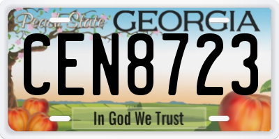 GA license plate CEN8723