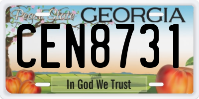GA license plate CEN8731