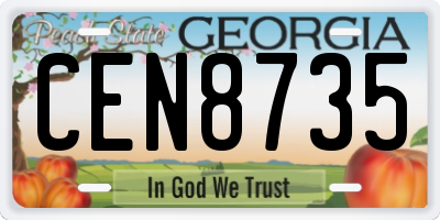 GA license plate CEN8735