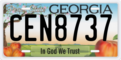GA license plate CEN8737