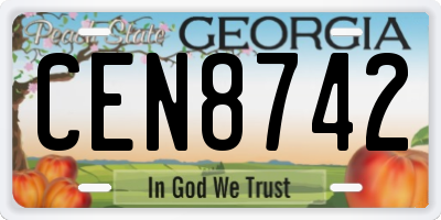 GA license plate CEN8742