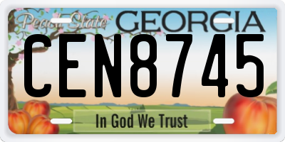 GA license plate CEN8745