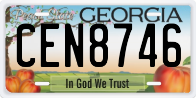 GA license plate CEN8746
