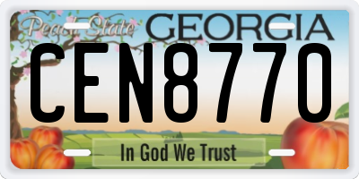 GA license plate CEN8770