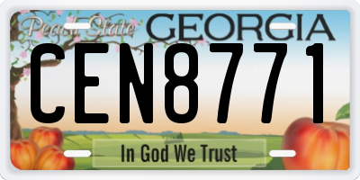 GA license plate CEN8771