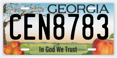 GA license plate CEN8783