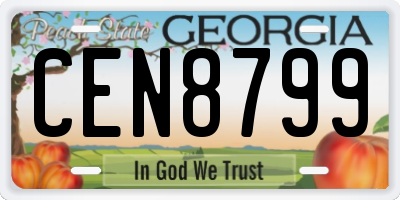 GA license plate CEN8799