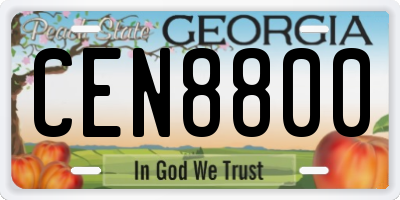 GA license plate CEN8800