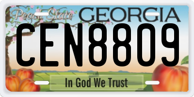 GA license plate CEN8809
