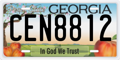GA license plate CEN8812